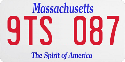 MA license plate 9TS087