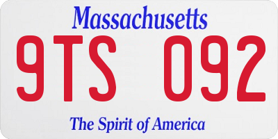 MA license plate 9TS092