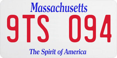 MA license plate 9TS094