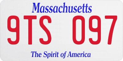 MA license plate 9TS097