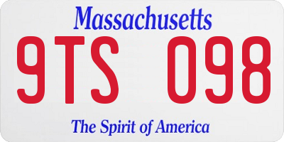 MA license plate 9TS098