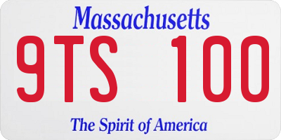 MA license plate 9TS100