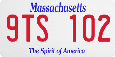 MA license plate 9TS102