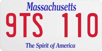 MA license plate 9TS110