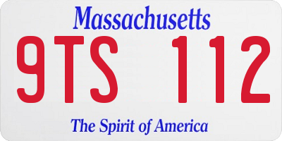 MA license plate 9TS112