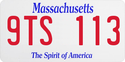 MA license plate 9TS113