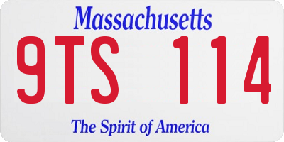 MA license plate 9TS114
