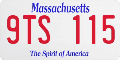 MA license plate 9TS115