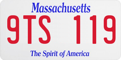 MA license plate 9TS119