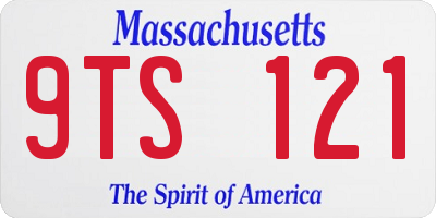 MA license plate 9TS121