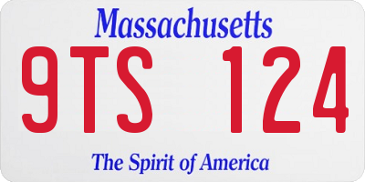 MA license plate 9TS124