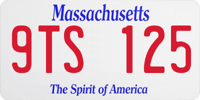 MA license plate 9TS125