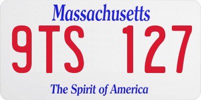 MA license plate 9TS127