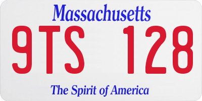 MA license plate 9TS128