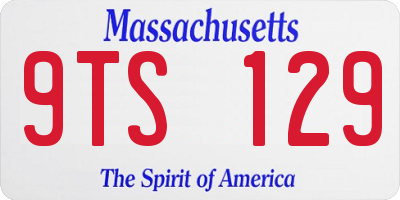 MA license plate 9TS129