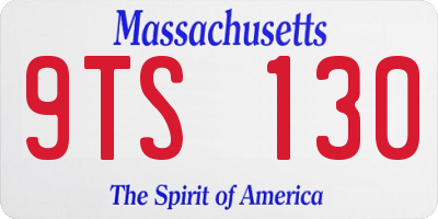 MA license plate 9TS130