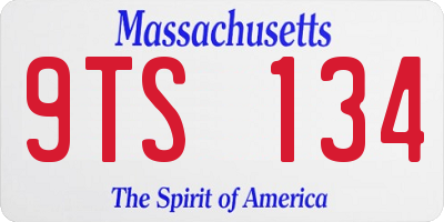 MA license plate 9TS134