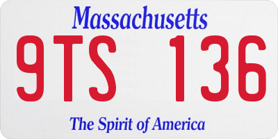 MA license plate 9TS136