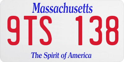 MA license plate 9TS138