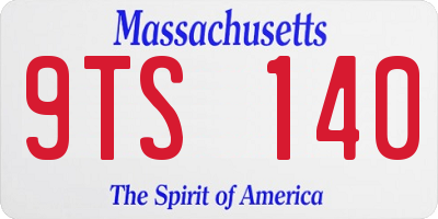 MA license plate 9TS140