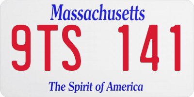 MA license plate 9TS141