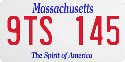 MA license plate 9TS145