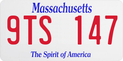 MA license plate 9TS147