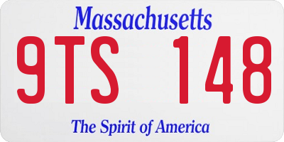 MA license plate 9TS148