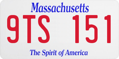 MA license plate 9TS151