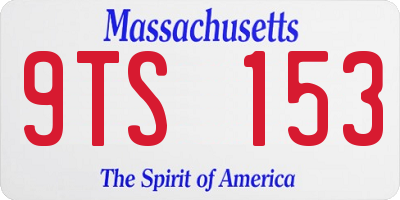 MA license plate 9TS153