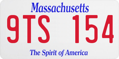 MA license plate 9TS154