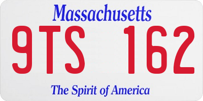 MA license plate 9TS162