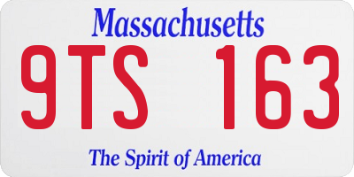 MA license plate 9TS163