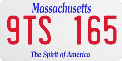 MA license plate 9TS165