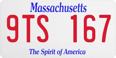 MA license plate 9TS167