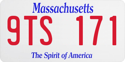 MA license plate 9TS171