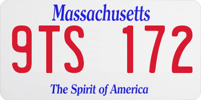 MA license plate 9TS172