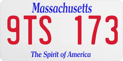 MA license plate 9TS173