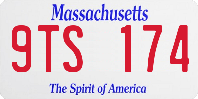 MA license plate 9TS174