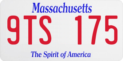 MA license plate 9TS175