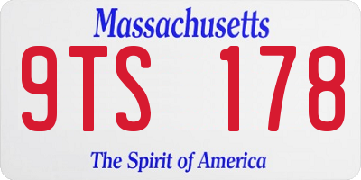 MA license plate 9TS178