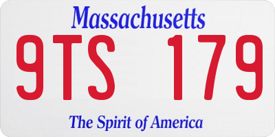 MA license plate 9TS179