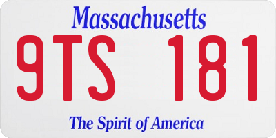 MA license plate 9TS181