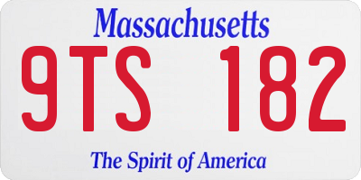 MA license plate 9TS182