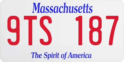 MA license plate 9TS187