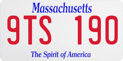 MA license plate 9TS190