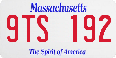 MA license plate 9TS192