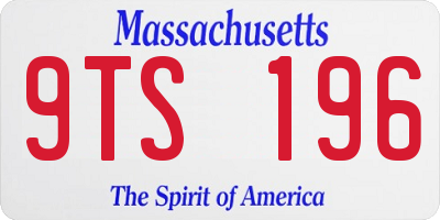 MA license plate 9TS196