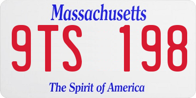 MA license plate 9TS198