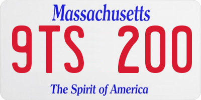MA license plate 9TS200